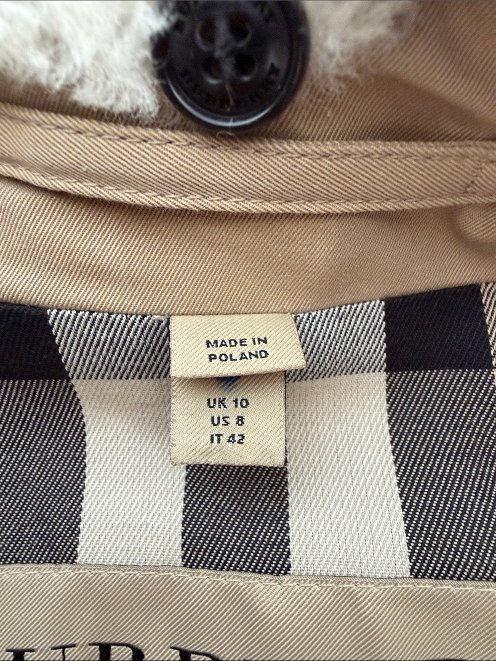 EUC Burberry Sandringham Tan Trench Coat with Shearling Collar size 8 - Picture 10 of 11